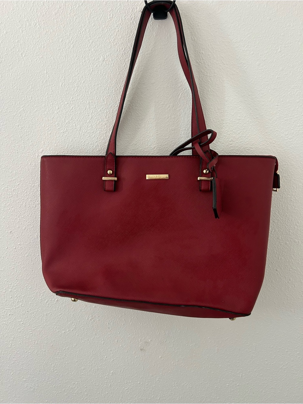ElIM & PAUL Burgundy Structured Tote Bag wristlet Clutch included
